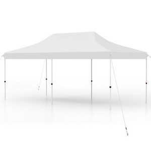 Tangkula 10 x 20FT Pop-up Canopy Tent Folding Instant Sun Shelter w/ 3 Adjustable Heights Carrying Bag 12 Stakes & 6 Ropes Heavy-Duty Outdoor Commercial Tent for Patio Black/Grey/White/Blue - 1 of 4
