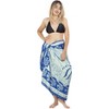 LA LEELA Women's Wrap Sarong Swimwear Cover up Wraps One Size Cobalt Fish - 2 of 4