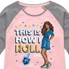 Girls' - Barbie - This is How I Roll Holiday Shirt Tail Raglan Graphic T-shirt - 2 of 4