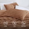 3 Pcs Cozy Plush Bedding Comforter Set, Premium Flannel Super Soft Ribbed Blanket, All Season Fluffy Cozy Lightweight Bed Set with Matching Shams - 3 of 4