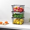 Tramull 3-Pack Metal Wire Storage Baskets, Black Grid Organizer Set for Pantry, Kitchen, Bathroom Countertop - 4 of 4