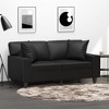vidaXL 2-Seater Sofa with Throw Pillows Loveseat Couch Black Faux Leather - 2 of 4