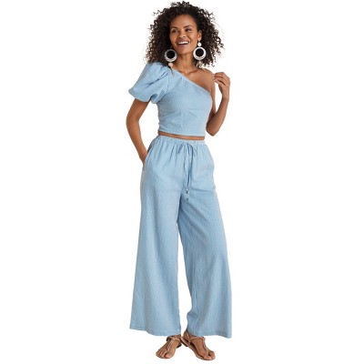 VENUS Womens Linen One Shoulder Top