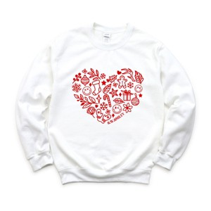 S.W.Smiley Christmas Outline Heart - Women's Graphic Sweatshirt - 1 of 4