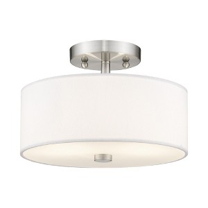 Livex Lighting Meridian 2 - Light Semi-Flush Mount in  Brushed Nickel - 1 of 1