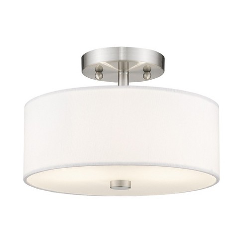 Livex Lighting Meridian 2 - Light Semi-flush Mount In Brushed Nickel ...