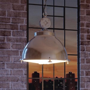 Urban Ambiance Luxury Urban Loft Pendant Light,  17.625"H x 17.375"W,  Brushed Nickel Finish, UHP3840 - 1 of 4