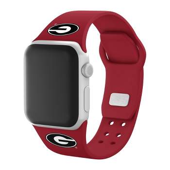 NCAA Georgia Bulldogs Silicone Apple Watch Band - Red