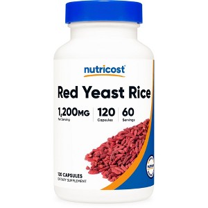 Nutricost Red Yeast Rice (1200mg) 120 Capsules - 60 Servings, Veggie Caps, GMO Free, Gluten Free - 1 of 4