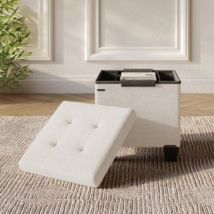 StorageBud Storage Ottoman for Bedroom End of Bed, Fabric Storage Bench, Large Storage Ottoman Bench, Entryway Bench with Storage - 1 of 4