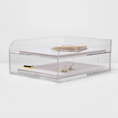 Acrylic Large Paper Tray with Drawer - Threshold&#8482;