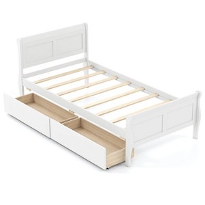 Safstar Twin Size Bed Frame with 2 Storage Drawers Wood Platform Bed with Headboard - 1 of 4