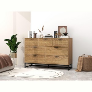 TIRAMISUBEST 7-Drawer Dresser - Modern Wood Storage Cabinet in Walnut for Bedroom, Nursery or Closet - 1 of 4