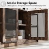 Homhougo Farmhouse TV Stand for 65/75 inches TVs, Entertainment Center with Storage Cabinet and Mesh Doors Vintage - 3 of 4