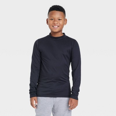 134 BLACK Mock Turtleneck Long Sleeve Tee