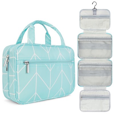 PAVILIA Hanging Toiletry Bag Travel Women Men, Foldable Cosmetic Organizer, Water Resistant Makeup Accessories Essentials Kit