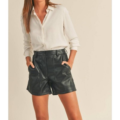 Women's Faux Leather Shorts - MIOU MUSE