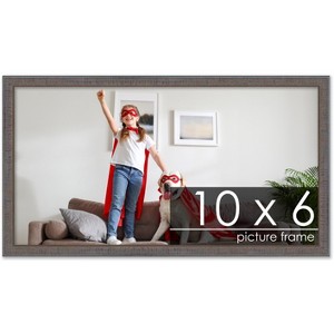 PosterPalooza | Photo Size Textured Grey Picture Frame - UV Acrylic, Foam Board Backing, Hanging Hardware - 1 of 4