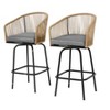 VYNXARIA Outdoor Bar Stools Set of 2, 2-Piece Patio Bar Stools with Armrests, All Weather Rattan Bar Chairs with Backrest£¬Gray - 4 of 4