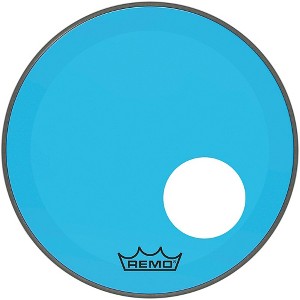 Remo Powerstroke P3 Colortone Blue Resonant Bass Drum Head With 5" Offset Hole - 1 of 2
