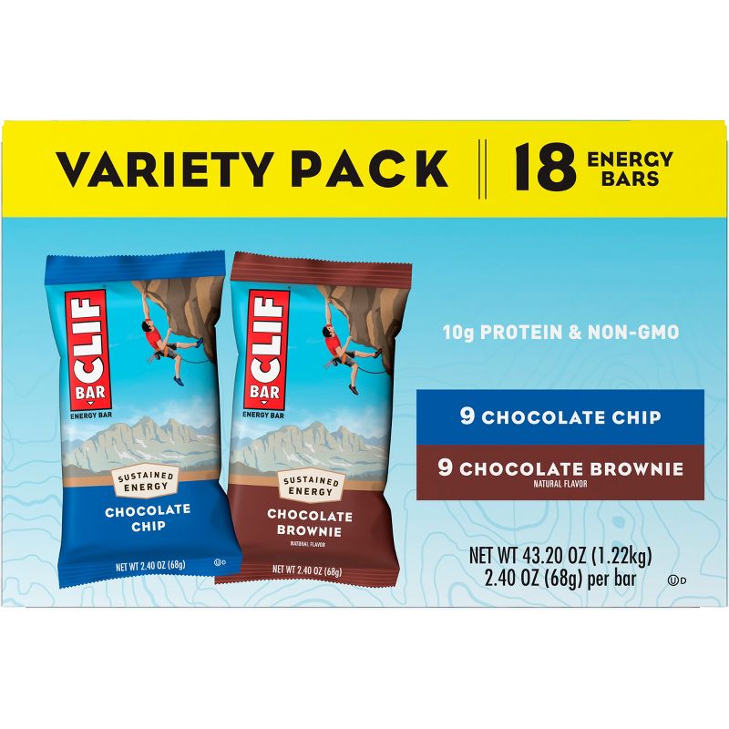 CLIF Bar Variety Pack Chocolate Chip and Chocolate Brownie Energy Bars - 43.2oz, 6 of 10