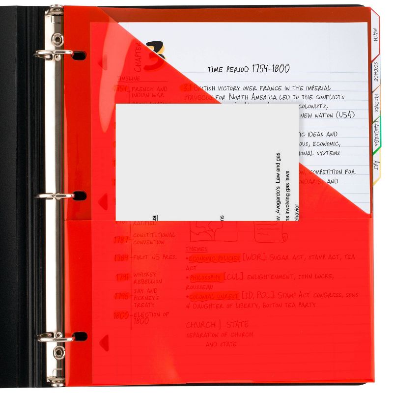 Five Star 5 Tab Flex NoteProtector Binder Insert Assorted Colors, 5 of 9