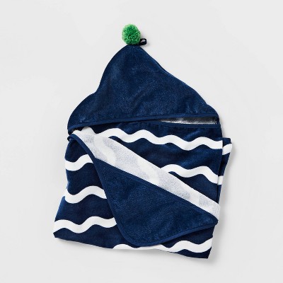 25"x50" Blue Wave Hooded Towel - Pillowfort™