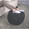 Kumasinova Knitted Cotton Pouf,20"W x 13"H Round Footrest Ottoman for Living Room,Accent Pouf with 200lbs Capacity,Home Decor - 4 of 4