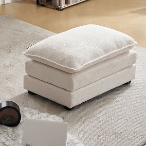 Karl Home 35.4'' Double Cushion Blue Chenille Ottoman - 1 of 3