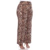 Women's Plus Size Printed Palazzo Pants - White Mark - 3 of 4