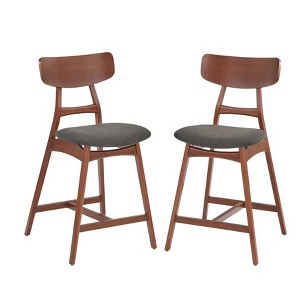 Set of 2 24" Ron Counter Height Barstools Gray - Lifestorey - 1 of 4