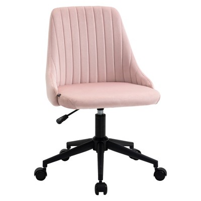 Pink desk discount chair on wheels