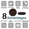 Unique Bargains Round Self-Stick Non-Slip Anti-Scratch Floor Protector Furniture Felt Pads Dark Brown 50 Pcs - 3 of 4