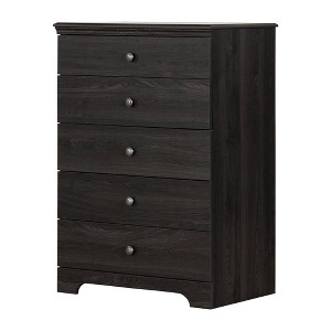 Zach 5-Drawer Kids' Chest Gray Oak - South Shore: Vertical Dresser for Bedroom, Teen & Kids, Modern Farmhouse Style - 1 of 4