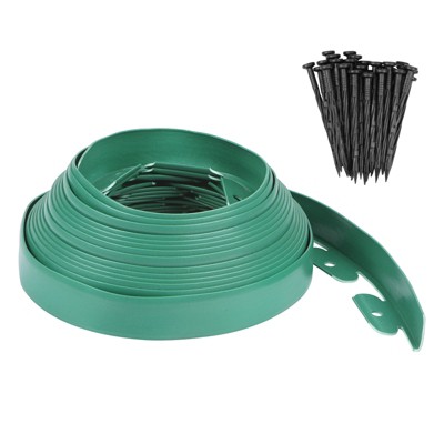 Unique Bargains Plastic Flower Beds Garden Lawn Edging with Spikes 1 Set