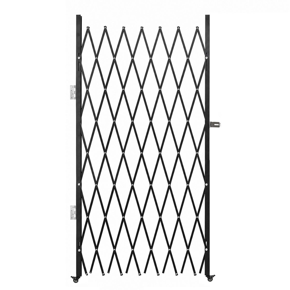 Double Folding Security Gate Aluminum Accordion Barrier with Locking Casters with 2 Locking Casters for Door Courtyard Garage - thumbnail 9