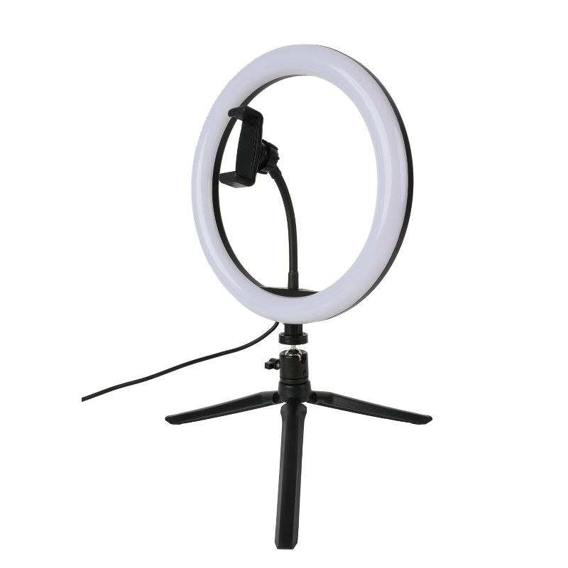 Vivitar 10" RGB Ring Light Kit With Remote Control, 2 Gooseneck Phone Holders and Adjustable Stand, Color Changing LED Light with 16 Colors, 3 of 5