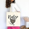 City Creek Prints Leopard Nurse Heart Canvas Tote Bag - 15x16 - Natural - 2 of 2