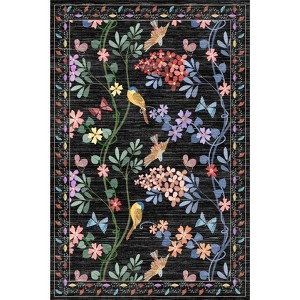 Fulvari Washable Floral Area Rug,Indoor Rug Soft Non-Slip Kitchen Rugs ...