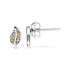 Haus of Brilliance Silver Yellow Diamond Accent Leaf Stud Earrings - 3 of 4