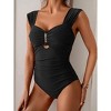 Eomenie Women's One Piece Swimsuit Tummy Control Cutout Bathing Suit Push Up Wide Straps Swim Suit - 2 of 3