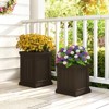 Tangkula 19" Square Plastic Planters Set of 2 w/ Drainage Holes & Nesting Design - 3 of 4