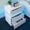 QingMoon Modern Nightstand with 3 Drawers, LED Bedside Tables, for Bedroom Living Room Bedside Furniture - 4 of 4