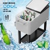 VINGLI Patio Cooler, Rolling Ice Chest on Wheels, Portable Patio Party Bar Drink Cooler Cart, with Shelf, Beverage Pool with Bottle Opener,Water Pipe - 2 of 4