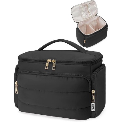 Narwey ravel Toiletry Bag for Women, Wide-open Large Makeup Bag with Handle