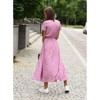 Floral Wrap Beach Dress for Women Summer Maxi Dress with Tie Waist V Neck Slit Flowy Dress Polka Dress High Waist Beach Cover Up - 2 of 4