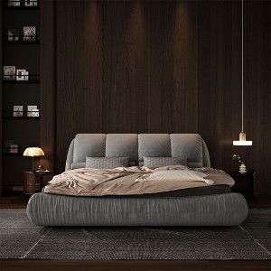 Sapphtopaz Bed Frame Luxury Upholstered Platform Bed with Oversized Padded Backrest and Solid Wood Frame, Solid Wood Slats, No Box Spring Needed - 1 of 4