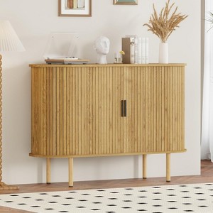 homfan 47" Mid-Century Modern Sideboard Buffet Cabinet Adjustable Shelves, Accent Storage Cabinet - 1 of 4