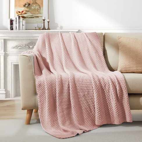 Peace Nest Lightweight And Soft Knit Throw Blanket For Couch, Pink ...