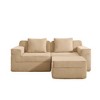 GDFStudio Adrien Modern 81.1'' 2-Seater L Shaped Corduroy Upholstered Sectional Sofa with Throw Pillows - 4 of 4